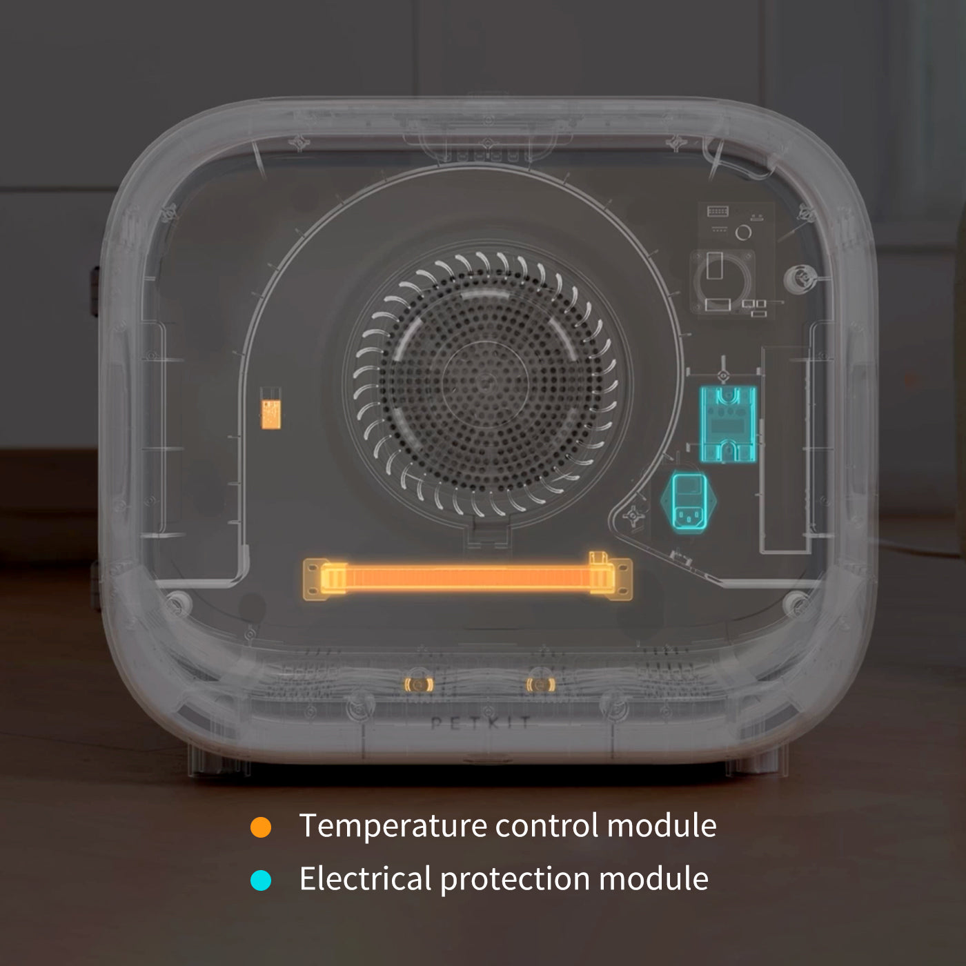 Advanced multi-sensor system of AirSalon Max Pro Pet Dryer Box for real-time temperature and safety monitoring