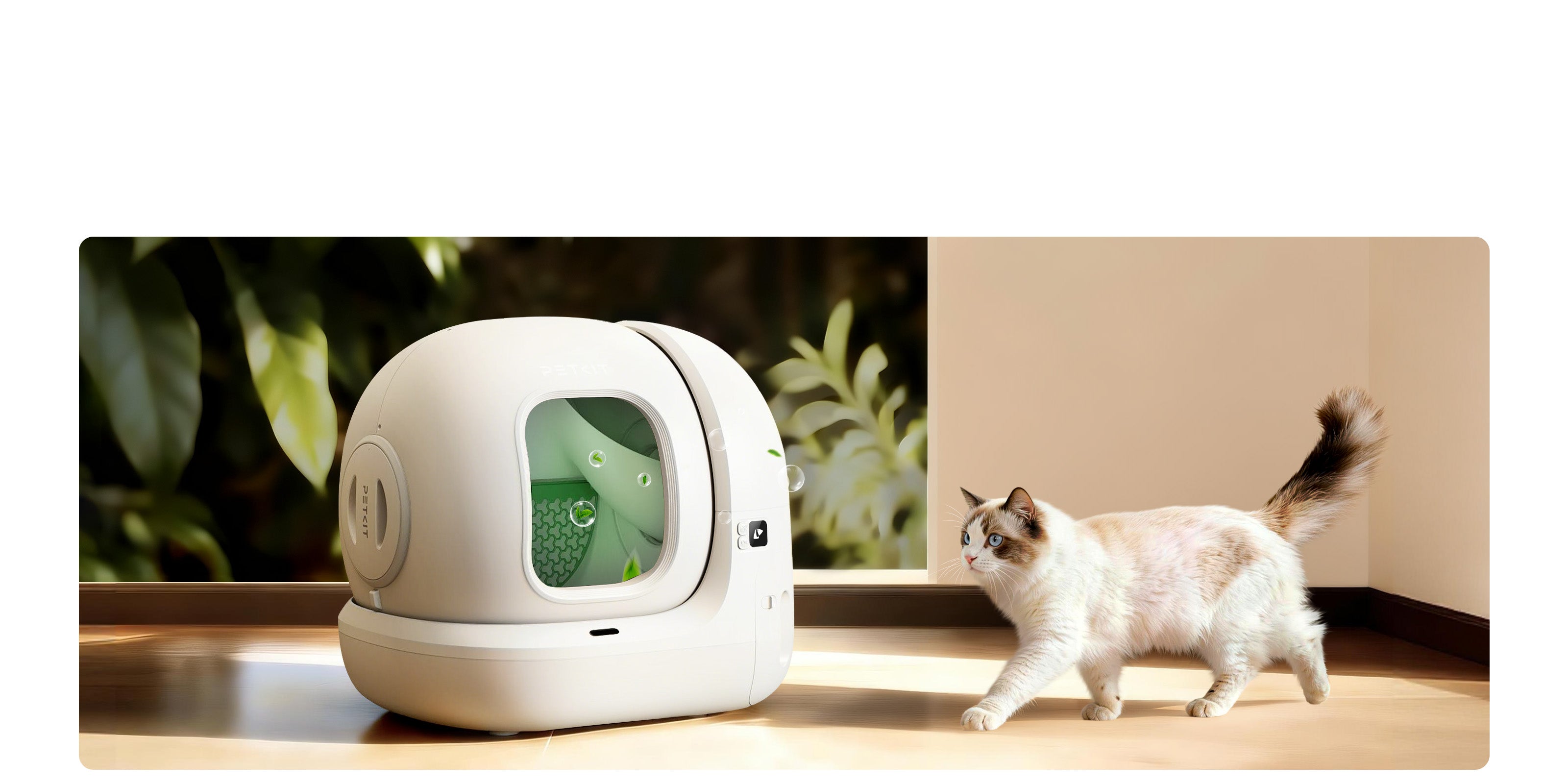 PuraMax 2 Automatic Cat Litter Box triple odor control system including cylinder deodorization for a fresh home environment